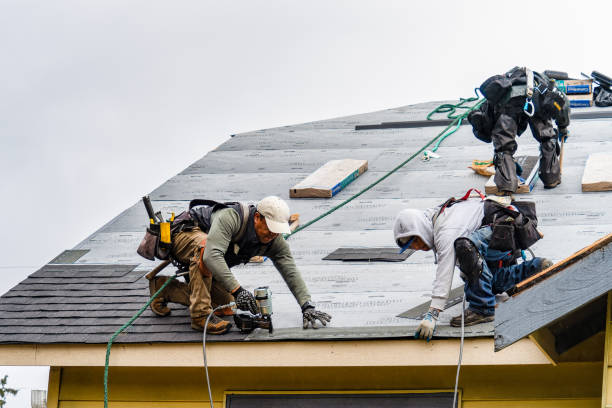 Professional Gutter Installation technician working in Jamestown, PA
